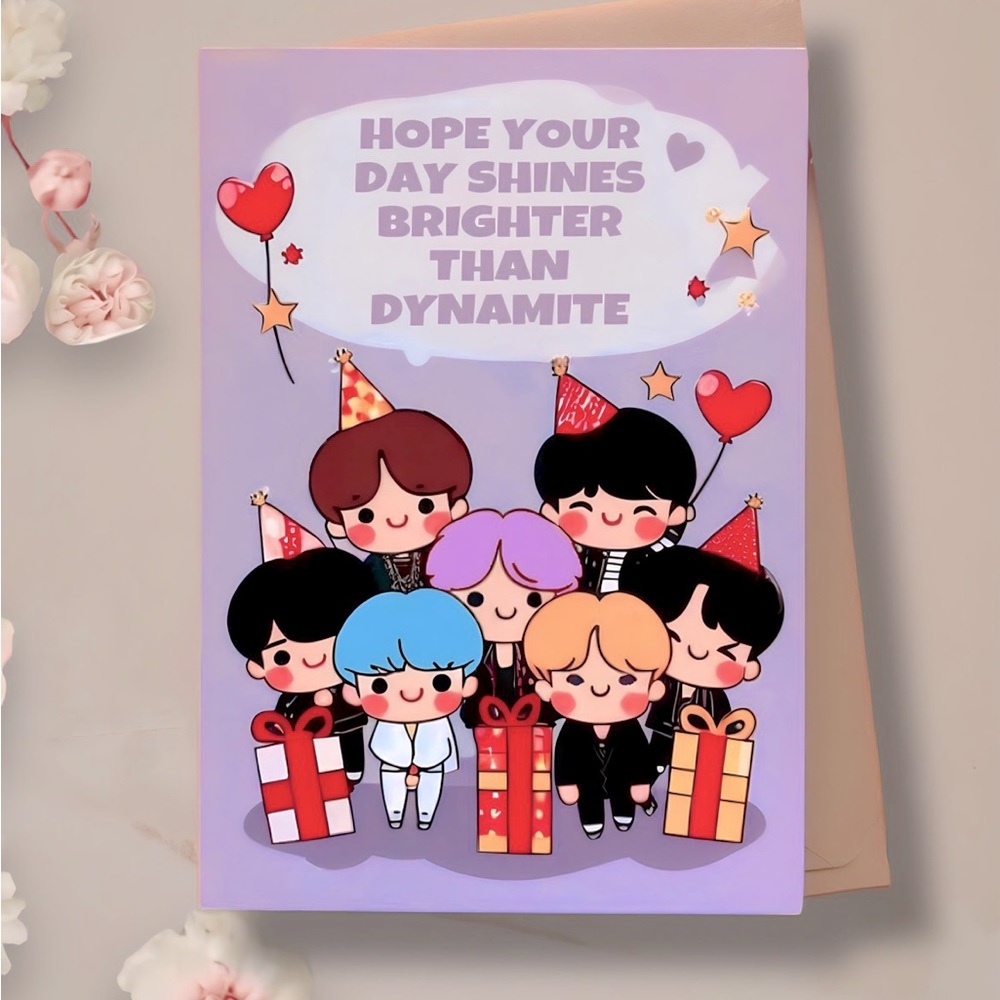 K-Pop BTS Birthday Card